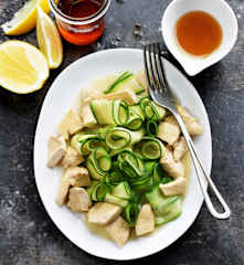 Poulet aux courgettes, au citron et au miel