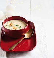 Creme de espargos e vieiras