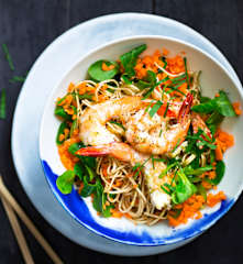 Bobun crevettes à l'ail et au citron