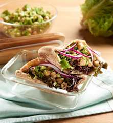 Lemony Broccoli and Chickpea Pitas