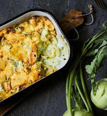 Kohlrabi-Hähnchen-Auflauf