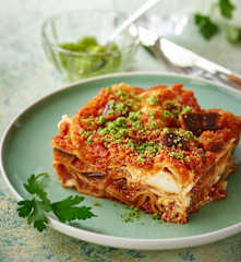 Steamed Aubergine and Ricotta Lasagne