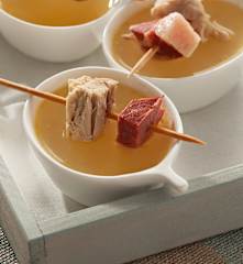 Caldo de ave y jamón