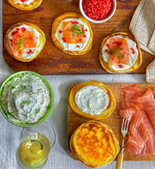 Blinis con salmone
