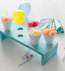 Tri-coloured snow cones