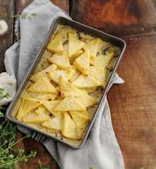 Gnocchi de sêmola com molho de cogumelos