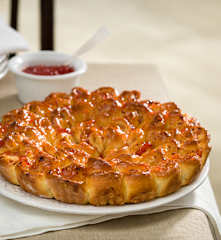 Girasol de brioche con jamón y queso