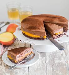 Gâteau crousti-fondant mangue-chocolat