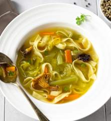 Soupe de champignons aux pâtes fraîches