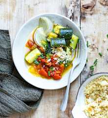 Couscous de courgettes, tomates et fenouil