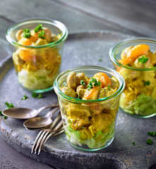 Geflügel-Curry-Salat im Glas