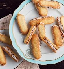 Langues de chat aux rillettes de saumon