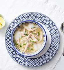 Sopa de pollo, huevo y limón (Avgolemono)