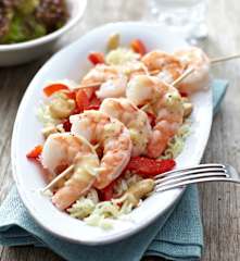 Scampi-Spieße mit Knoblauchbutter