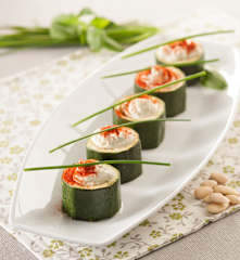 Timbales de calabacín con queso fresco