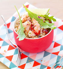 Salade de quinoa aux crevettes
