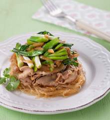 韭菜粉絲豬肉片