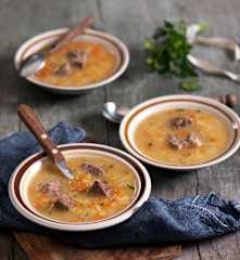 Krupnik na cielęcinie z kaszą jaglaną