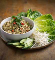 Larb (spicy minced chicken salad)