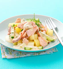 Salade de pommes de terre et de saumon à l'aneth