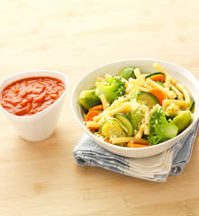 Macaroni aux 5 légumes colorés