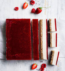 Davidson plum cheesecake slice