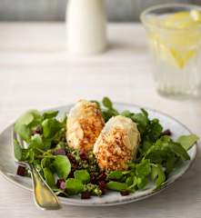 Goat's Cheese Eggs with Watercress and Beetroot