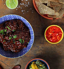 Mexican shredded beef cheeks with quinoa chia tortillas