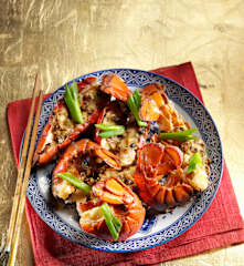 Lobster Tails with Black Bean Chili Sauce