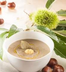 Crema de lentejas y castañas