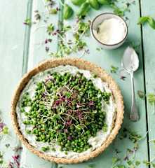 Quiche rápida de queijo e ervilhas