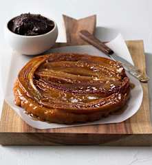 Banana tart tartin with chocolate sorbet