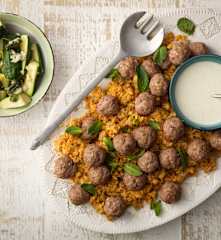Dukkah Lamb Meatballs with Quinoa and Yoghurt Sauce
