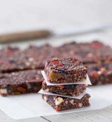 Chocolate fruit and nut squares