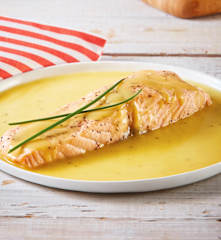 Salmón en salsa de naranja y mostaza