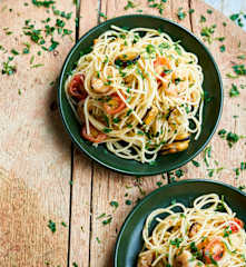 Esparguete de frutos do mar