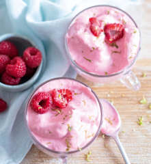 Mousse de framboises à la verveine