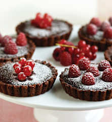 Tarteletes de chocolate e framboesa