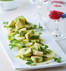 Aguachile de pepino y palmitos