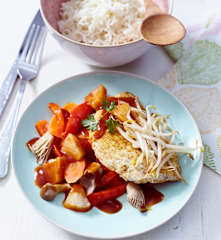 Putenschnitzel süß-sauer