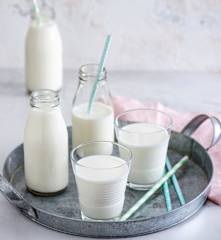 Pitny jogurt naturalny w naczyniu miksującym