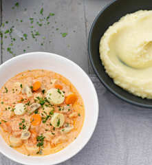 Mushroom Stroganoff with Parsnip and Leek Purée