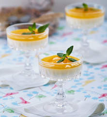 Pannacotta con salsa de mango