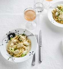 Senfgulasch mit Porree