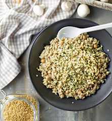 Mantarlı ve Tulum Peynirli Bulgur Pilavı