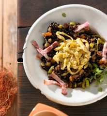 Linsen mit Spätzle oder wahlweise mit Knöpfle