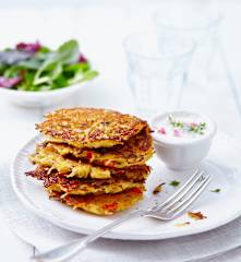 Nudelpuffer mit Radieschenquark