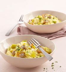 Tagliatelles au poireau et aux coques