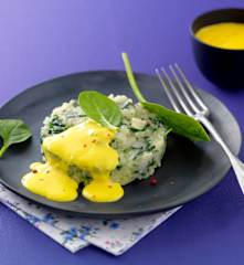 Risotto aux épinards et crème au safran