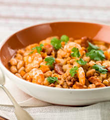 Feijoada de tamboril e camarão